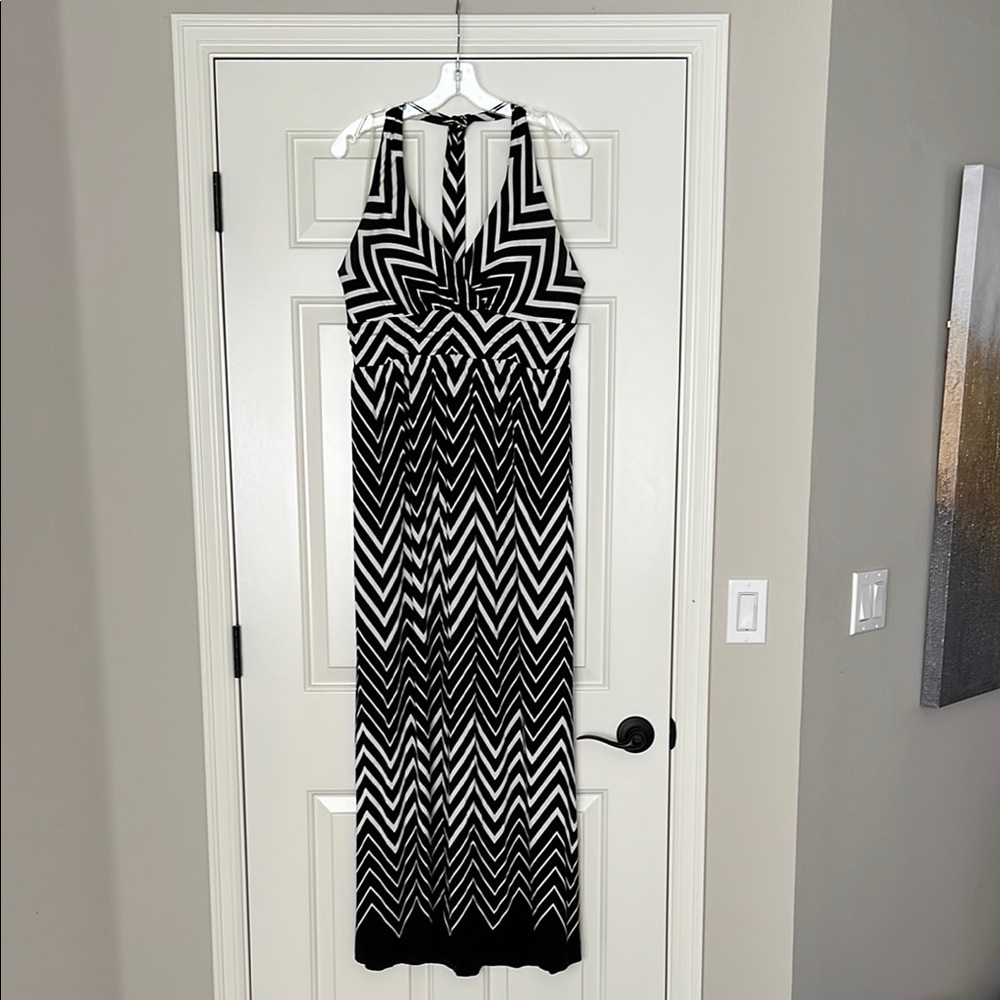 Black and White Chevron Maxi Dress